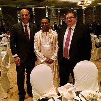 David and Peter with the president of the CTC (Canadian Tamil Congress) - Raj Thavaratnasingham